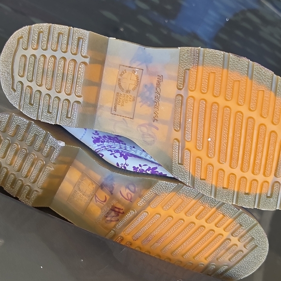 Dr. Martens White and Purple Patterned Boots - Picture 7 of 11